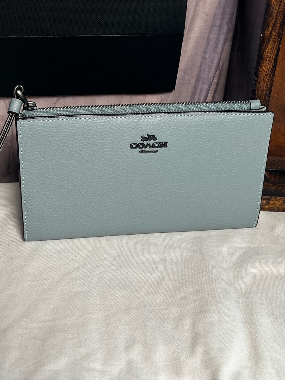 Coach Pebbled Leather Wristlet/Wallet